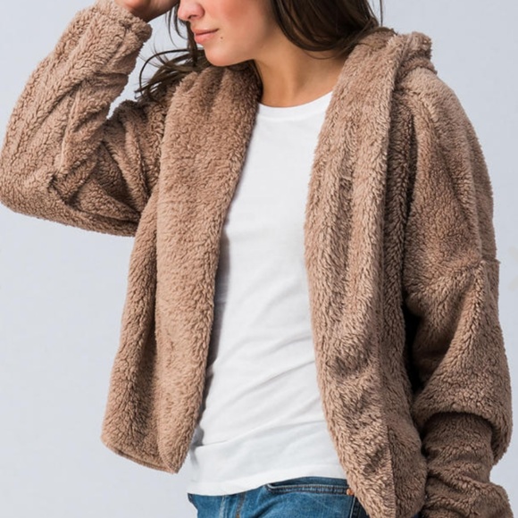 MOCHA FLEECED HOODIE - Picture 4 of 6